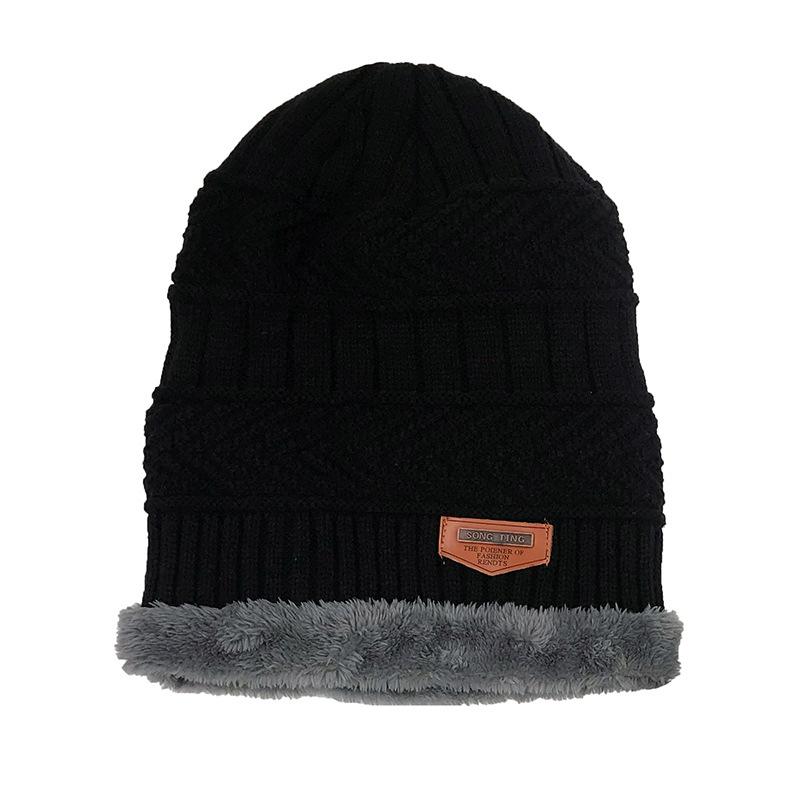 Adult Winter Wool Hat, Men'S Velvet Knitted Hat, Women'S Pullover Scarf, Two-Piece Hat Scarf