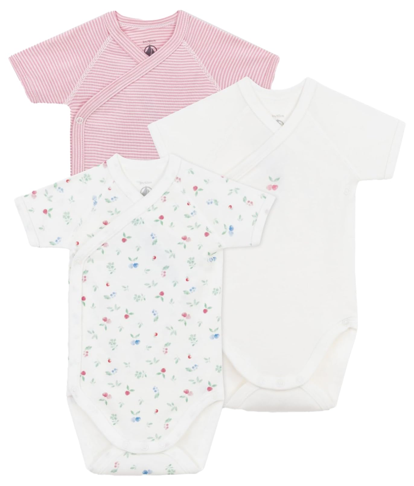 

Short sleeve matching body set of 3 A0CCZ Multicolor 2 6 months 67cm [Petit Bateau]