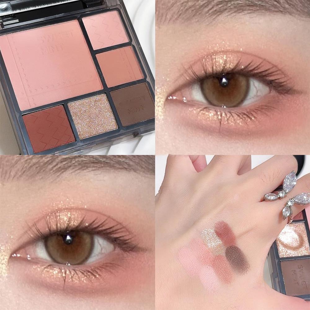 Gradient eyeshadow palette, atmosphere, eyeshadow, high-gloss, repairing blush, all-in-one multi-function integrated palette