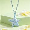 Exaggerated Starfish Pendant Necklace for Women Unique Blue Star Necklaces Dainty Beach Jewelry Gifts