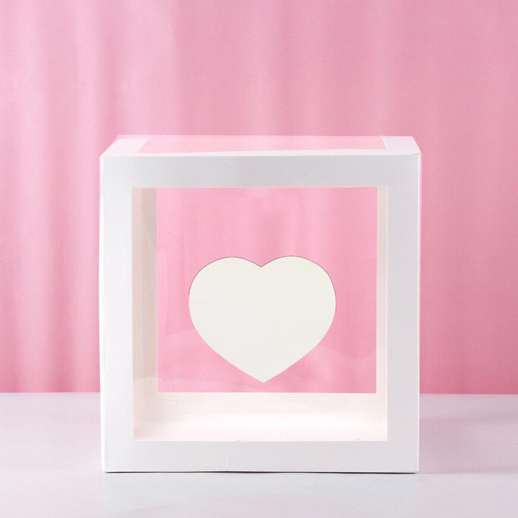 Clear Balloon Box with 26 White Letters for Birthday Party and Baby's First Birthday Decoration