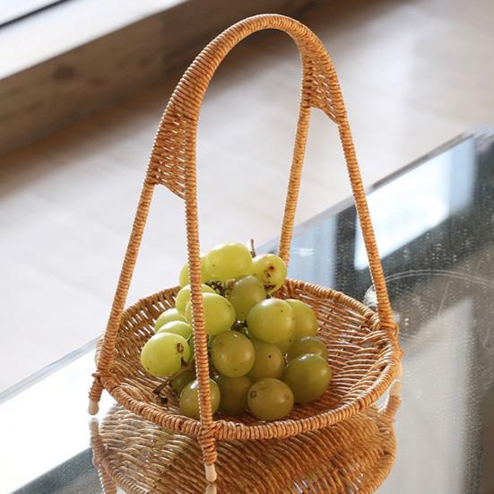 Yousheng Rattan Serving Stand Multi-Layer Serving Tray for Cookies Cupcakes Brownies Pastries Vegetables Durable Plastic Elegant Home Decor Snack