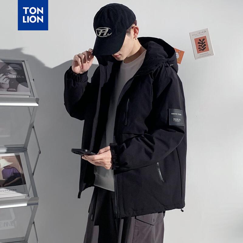 

TonLion Men s 2024 Winter Hooded Short Padded Jacket with Hem Detail L