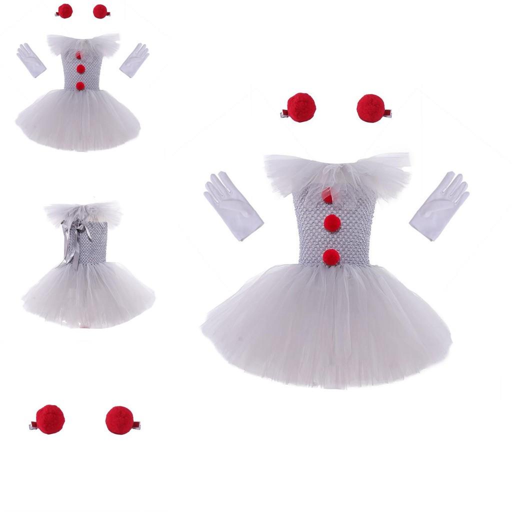 Set Vestito da Clown Principessa Scintillante per Spettacolo di Halloween per Bambini