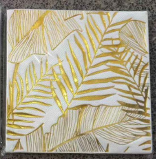 Gold & Silver Hot Stamped Happy Birthday Napkins for Party Decorations