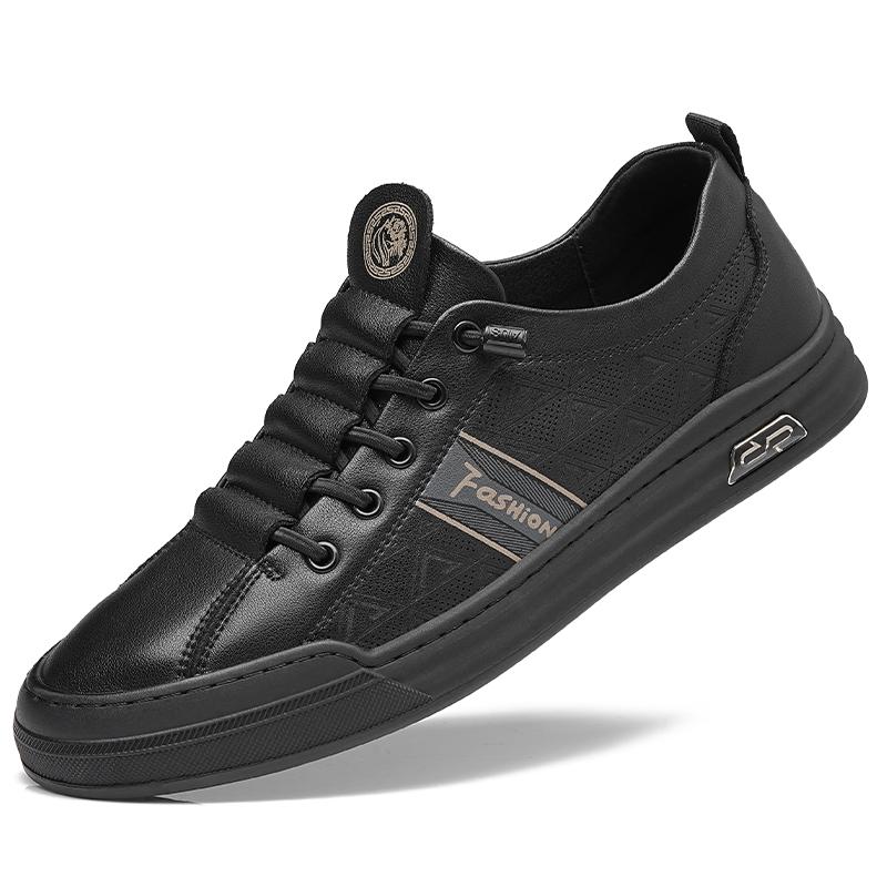 Fashion Simple White High-end Men's Leather Casual Shoes Commuting Daily Business Work Shoes Anti Slip Comfortable Men's Driving Shoes