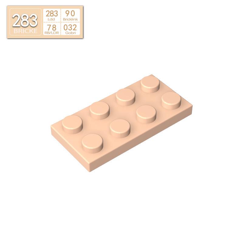 BRICKE 2x4 Compatible Building Plates for LEGO 3020 MOC Parts - Small Thin Bricks