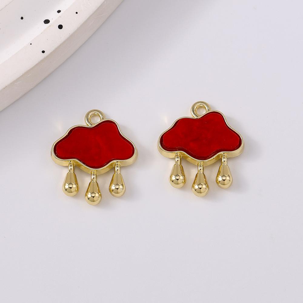 5pcs Cute Gemstone Cloud Raindrop Charms Pendants for Necklace Earrings Bracelet DIY Handmade Jewelry Accessories