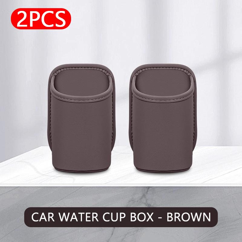 SEAMETAL Umělá kůže Držák na nápoje do auta Klip na pohár na vodu do vozidla Multifunkční úložný box Doplňky do interiéru auta