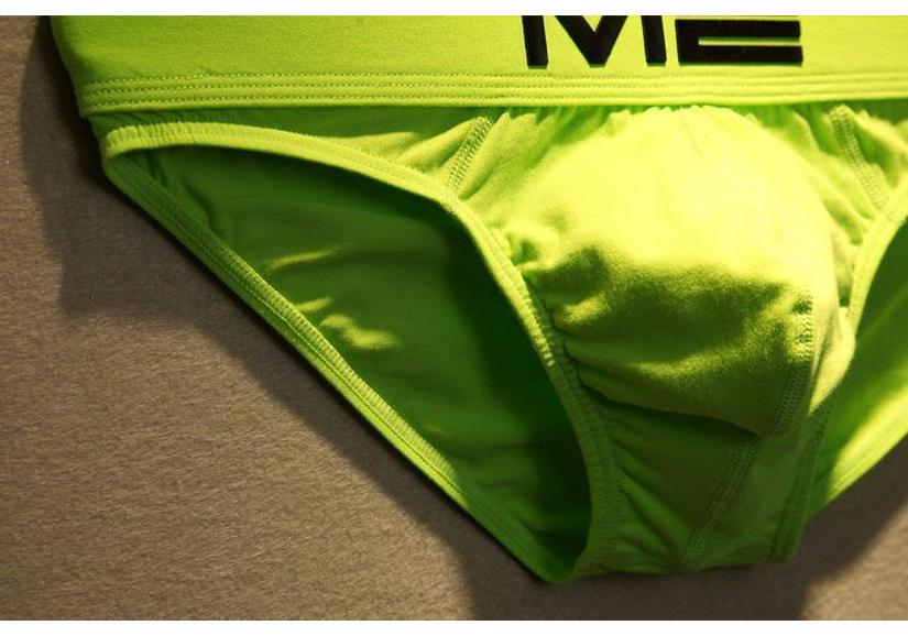 Men's Trendy Low-Rise Briefs - Sexy, Tight-Fitting Pure Cotton Underwear in Large Size (Green)