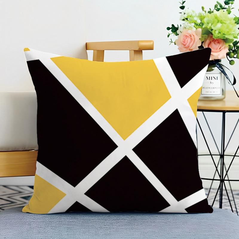

Желтые и черные геометрические узоры Декоративные наволочки для спальни, гостиной, квадратные подушки, наволочки 40x40cm