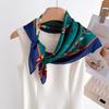 Luxury Flower Printed Square Scarves Women's Silk Scarf Floral Bandana Small Neckties Headband Foulard Shawl