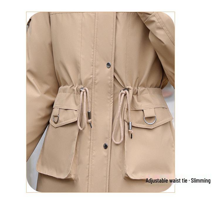 Parka de iarnă versatilă pentru femei cu căptușeală detașabilă și guler de blană, cu talie definită, căptușită cu lână polară, haină groasă de bumbac.