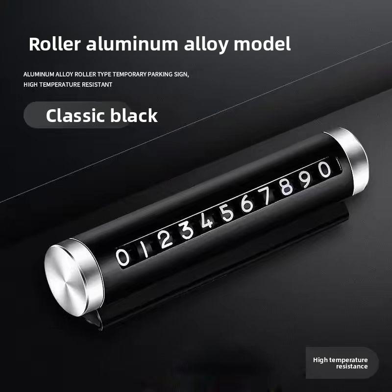 Auto Supplies Temporary Parking Number Plate Moving Car License Plate Creative Inside The Car Metal Roller Type Car Logo Phone Plate