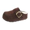 Cowhide Version Thick-soled Bag Head Half Slippers, Wear New Lamb Wool Shoes Cotton Slippers In Autumn and Winter