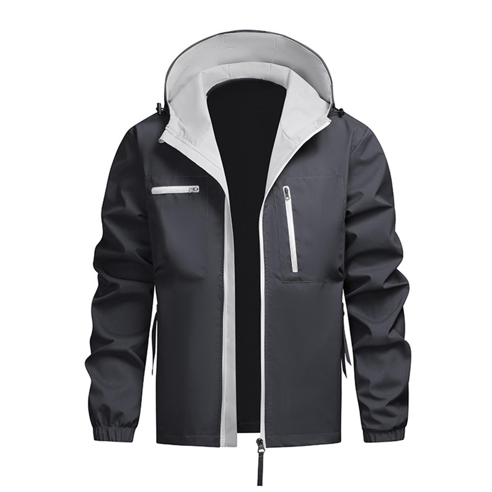 

Мужская свободная куртка Модная куртка с капюшоном и множеством карманов XXL