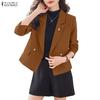 Lässiger Damen-Blazer mit Umlegekragen, langen Ärmeln und dünner Strickjacke