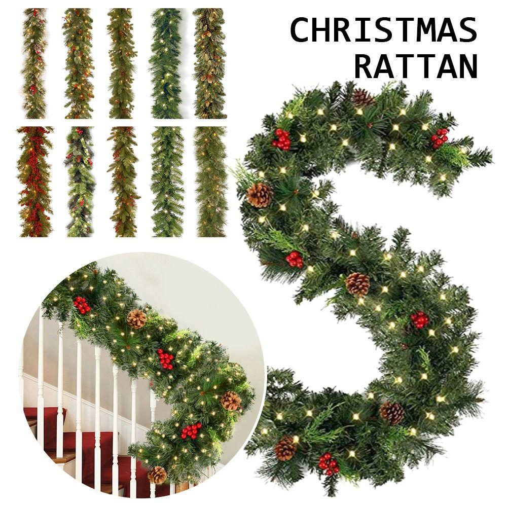 

Декоративна різдвяна гірлянда з ротанга. Декоративна різдвяна гірлянда. Штучна ялинка з ротанга F