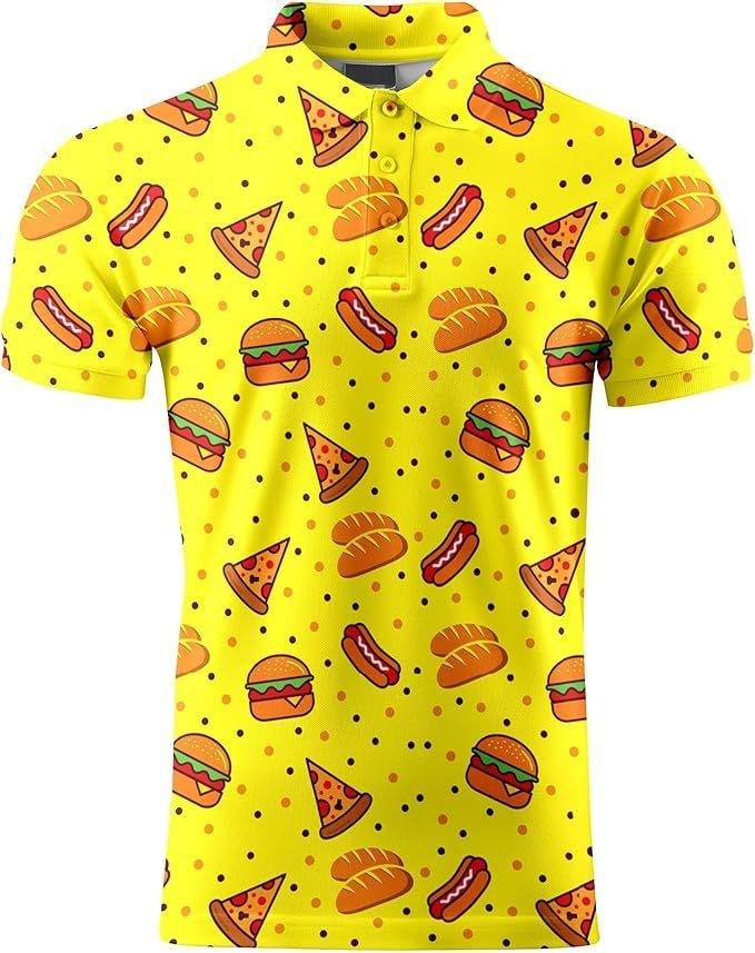 Dinosaur Print Short Sleeve Polo, Stylish Casual Top for Everyday Wear