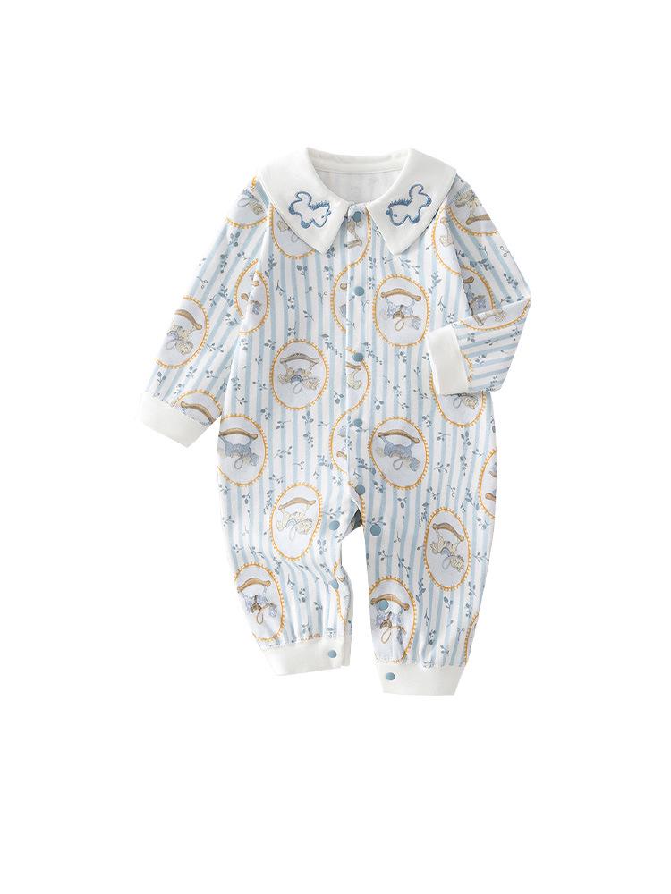 Tagless Unisex Baby Bodysuit Pajamas - Spring & Autumn Style for Outdoor Crawling
