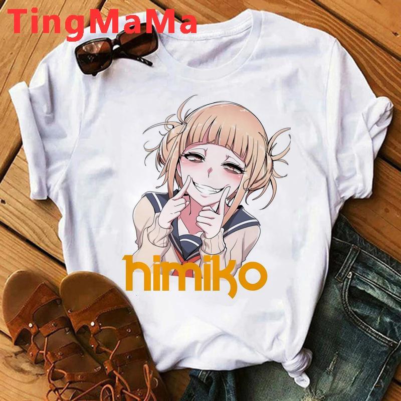 Japanese Anime My Hero Academia T Shirt Unisex Kawaii Cartoon Himiko Toga Funny Graphic T-shirt Fashion Ullzang Tshirt FeUnisex