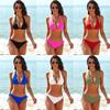 European & American Tie-Up Bikini: Sexy Solid Color Swimwear for Beach Vacations