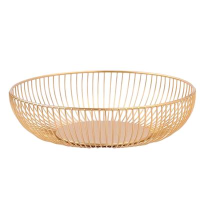 Fruit Bowl Washing Fruit Hollow Drain Basket Iron Fruit Basket Living Room Coffee Table Net Red Fruit Plate Snack Storage Basket