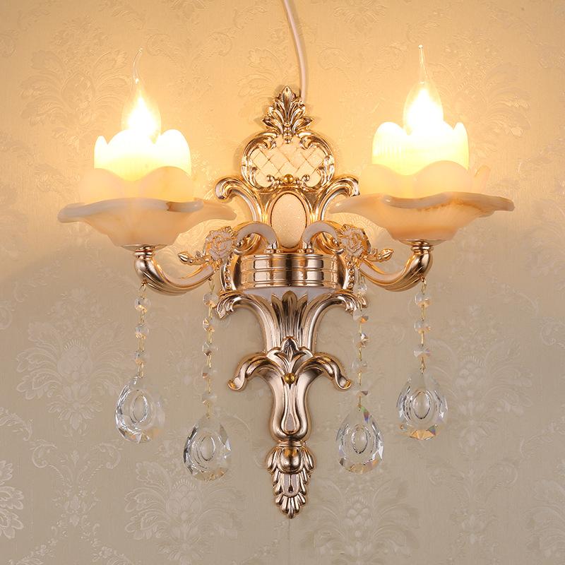 modern wall lamp jade shade living room crystal wall lamps Led Arandela Hotel room art deco Man-made marble Wall Light fixtures