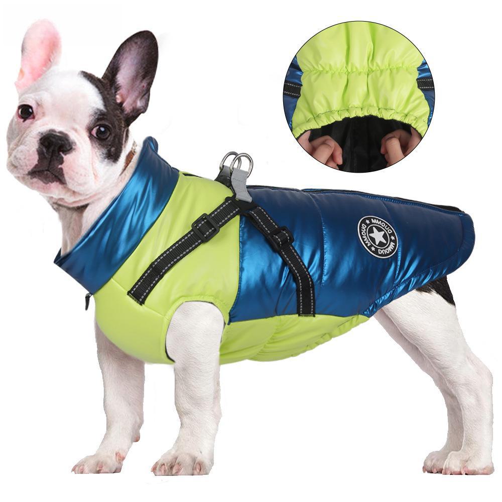 

Reflective Autumn/Winter Cotton Dog Jacket - Warm, Cold-Proof for Small & Medium Dogs M морская волна