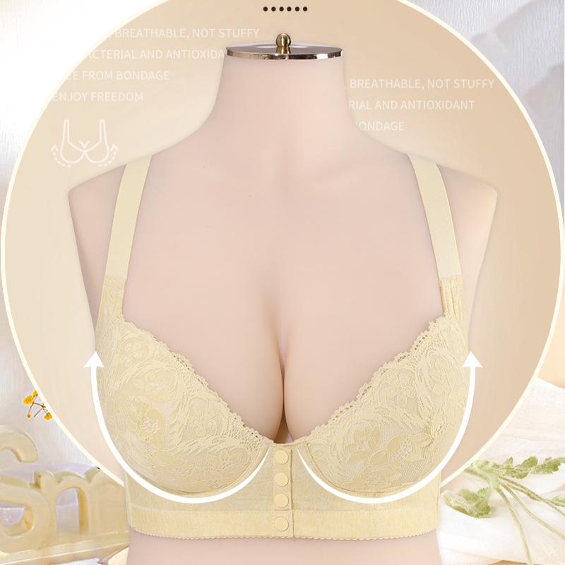 Sutien Mărime Mare pentru Femei Sexy cu Balene Bretele de Umăr Ajustabile Dantelă cu Nasturi în Față