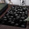 1pc Black Skull Head Pattern Floor Mat,Area Rugs For Living Room Bedroom Dorm Room,Non Skid Backing Doormat Floor Mat Ultra-Soft Throw Rugs