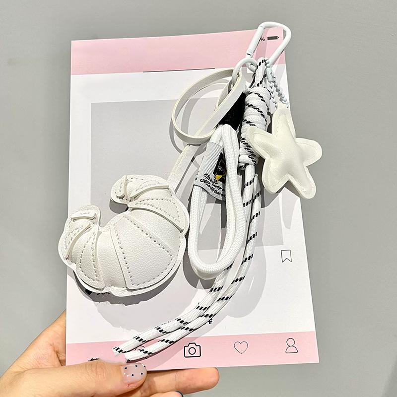 Taschenanhänger GHandgefertigtes Leder Croissant Geflochtener Stern Handy-Taschenanhänger Schlüsselanhänger Ornamente Geschenke