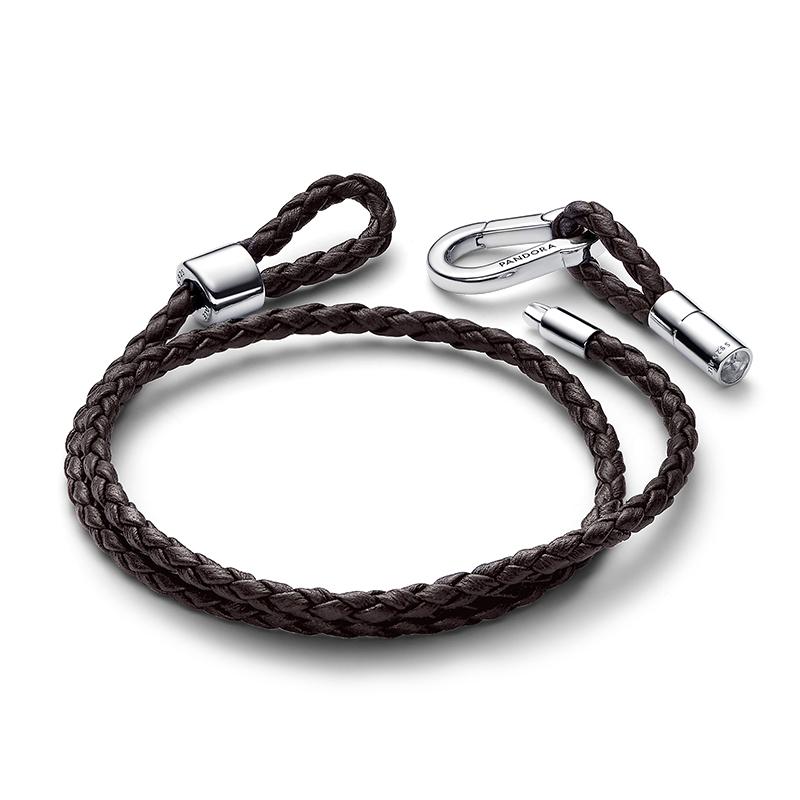 Pandora Bracciale intrecciato serie Moments Bracciale unisex Marrone 593338C01