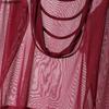 INCERUN Chemises Hauts Décontractés de Fête pour Hommes à Col Profond à Manches Longues en Maille Transparente