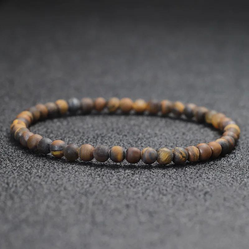 Natural Matte Tiger Eyes Stone Bracelet Men Minimalist 4/6/8/10/12mm Beaded Braclet Homme Uranus Brazalete Gift For Him