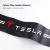 5Pcs Leather Car Door Stickers Carbon Fiber Threshold Anti Scratch For Tesla Model-3 Model-S Model-X Model-Y Cybertruck Roadster