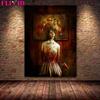Terrible Gothic Girl Vintage Wall Art Oil Painting Pandora's Box Art Poster and Printed Little Witch Home Decoration