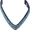 Single Row of Sparkling Light Teal Emerald-Cut Snap browband Made from Durable Leather .