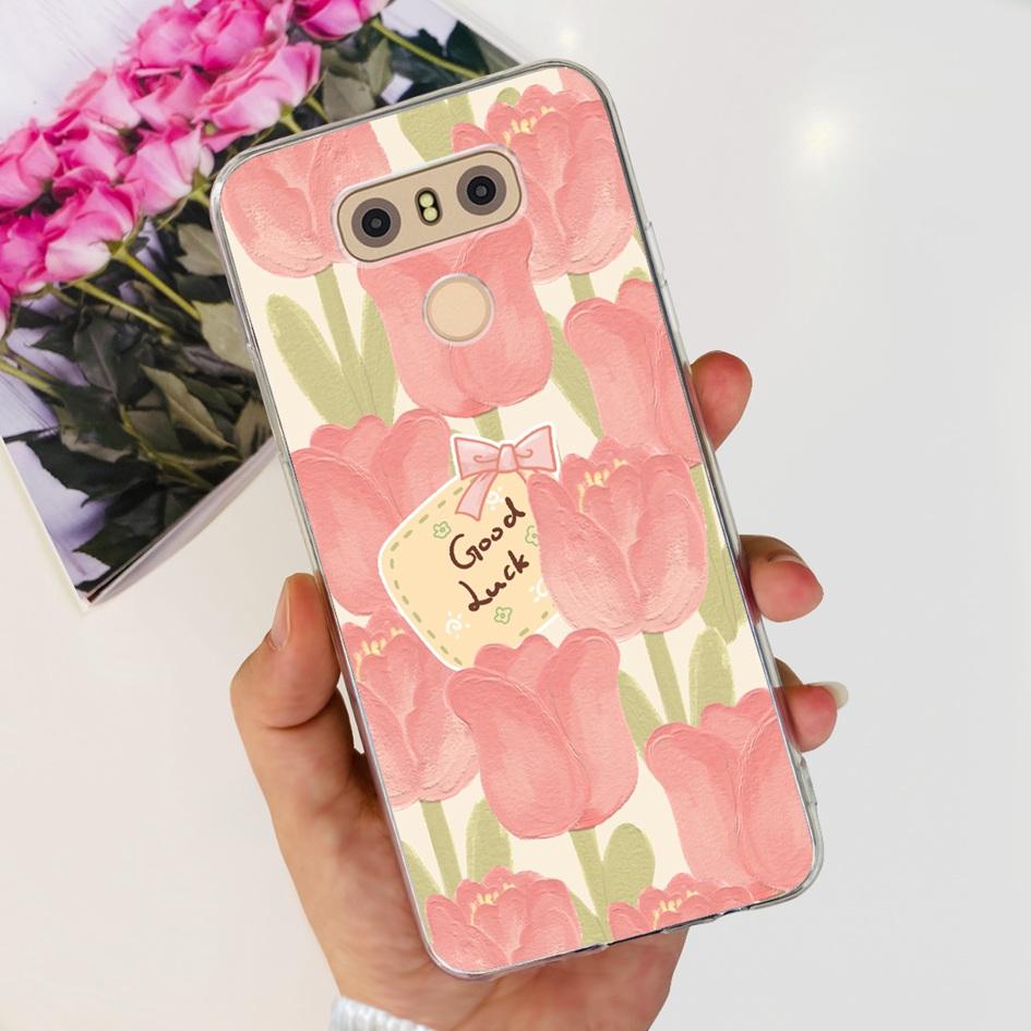 For LG G6 Plus Case LGM-G600K Phone Cases Popular Flower Soft Silicone Clear Protective Shell For LG G6 G 6 LG6 LGG6+ Back Cover