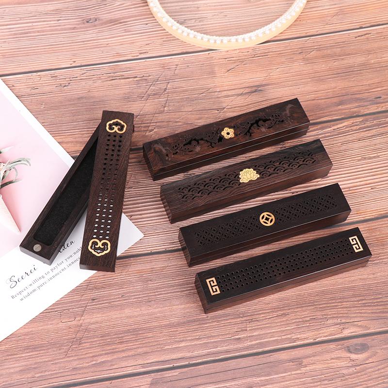 Creative Handmade Hollow Sandalwood Lying Box Wood Joss Stick Incense Holder