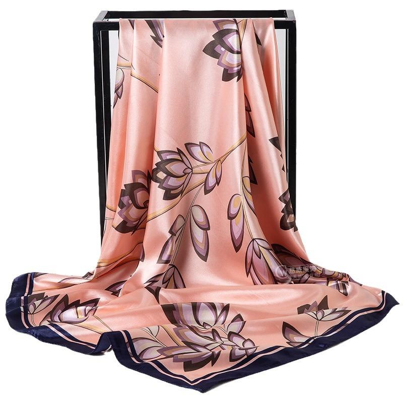 Chinese Style 90 * 90Cm Large Square Scarf Simulation Silk Scarf Scarf Shawl