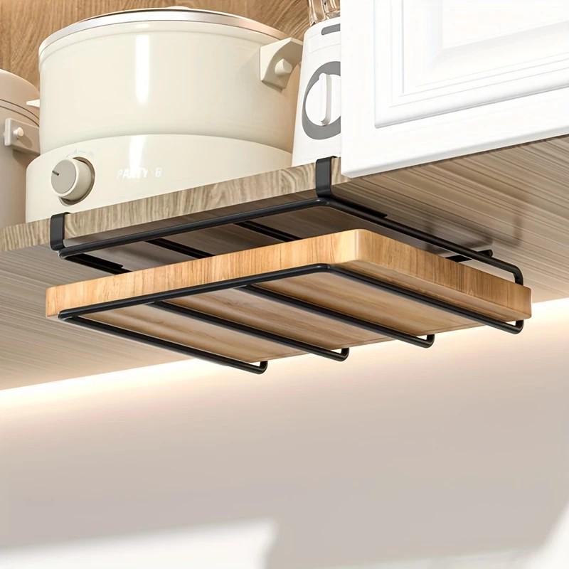 Popular No-Drill Under-Cabinet Cutting Board  Pot Lid Storage Rack