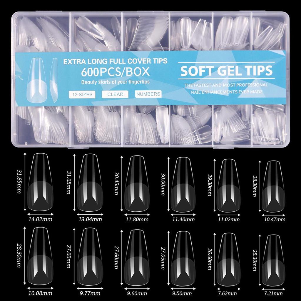 Glossy Semi-Frosted False Nail Art Tips - Boxed, Seamless, Wearable Stickers