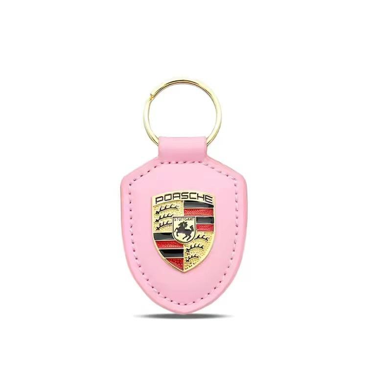 Leder Schild Auto Logo Schlüsselanhänger Schlüsselring Anhänger Geschenk Für Porsche Cayenne Panamera Macan 911 Taycan Boxster Cayman 918 Pajun