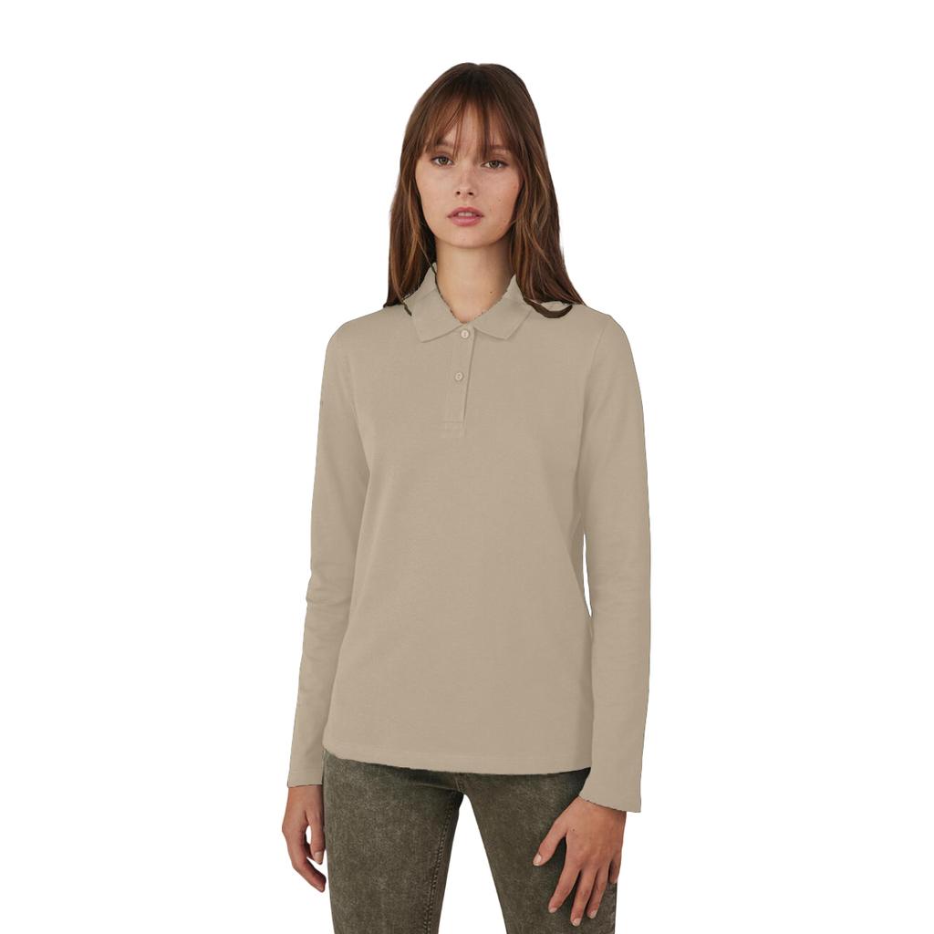 Camicia a maniche lunghe da donna B&C My Polo 180 in cotone