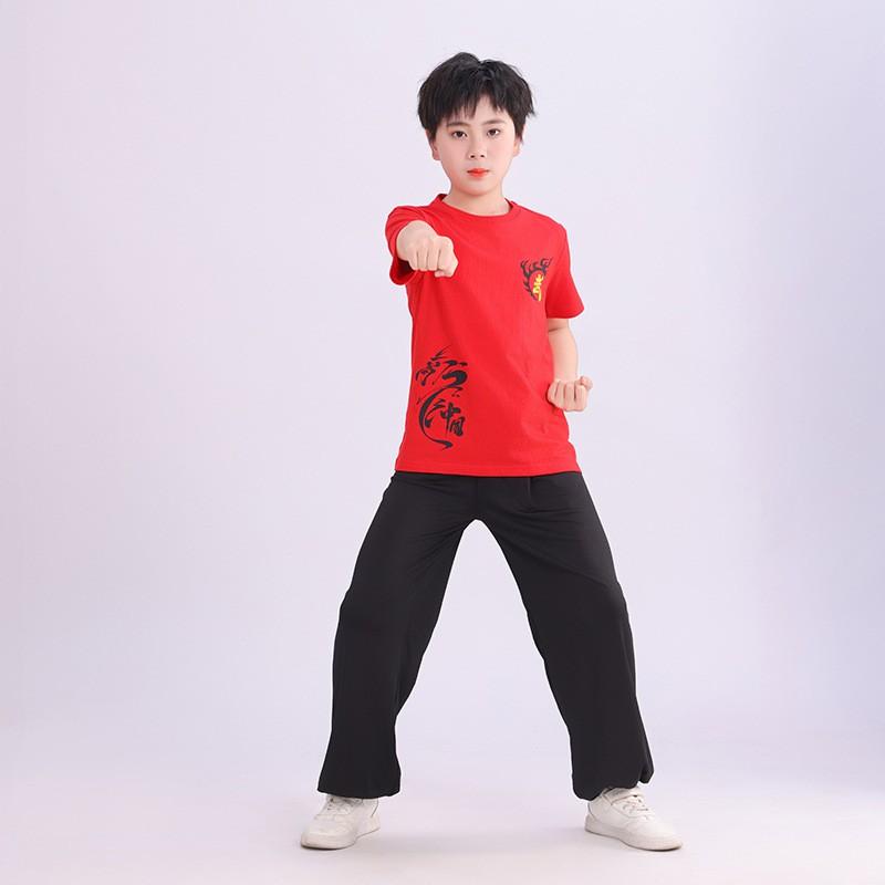 Kids Breathable Cotton Cycling Jersey Set Martial Arts Training Performance Uniform