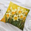 1pc Vintage Style Daffodil Print Pillow Cover