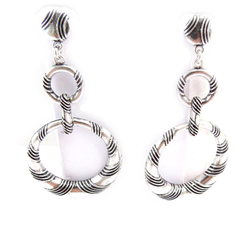 Les Trésors De Lily [J6804] - Designerøredobber 'Cunégonde' sølvfarget