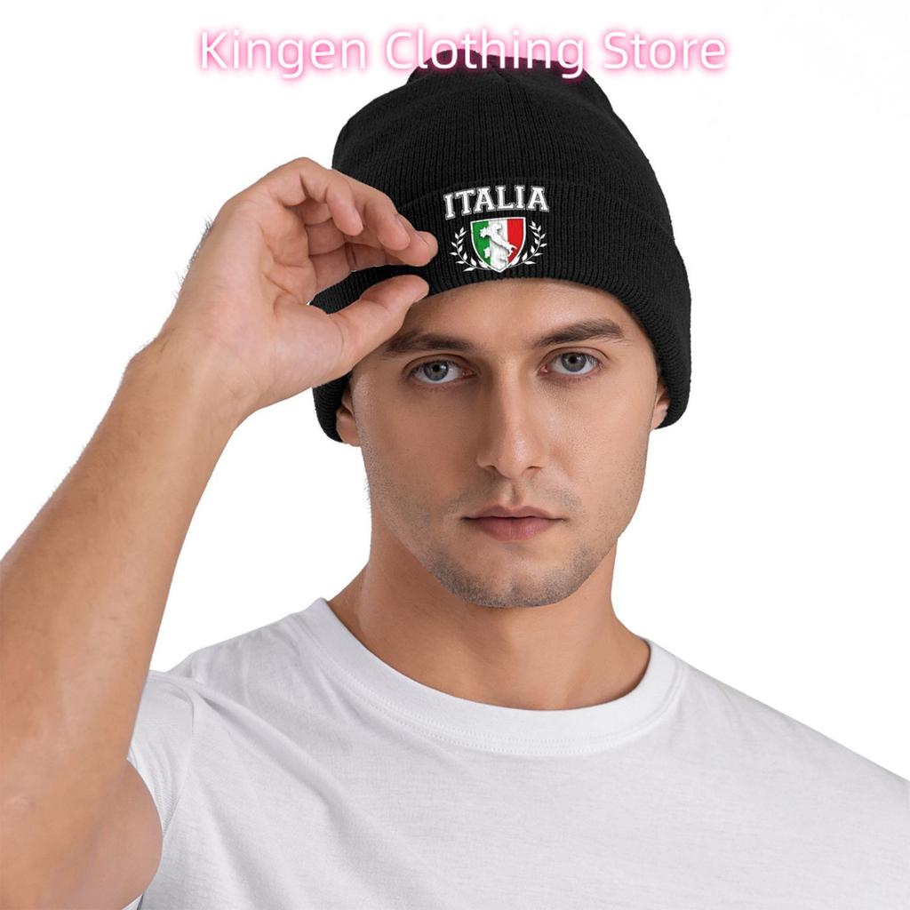 Italia Knitted Hat for Unisex Women Knit Hats Winter Beanies Skull Cap Unisex Soft Warm Winter Hat Outdoor Beanies