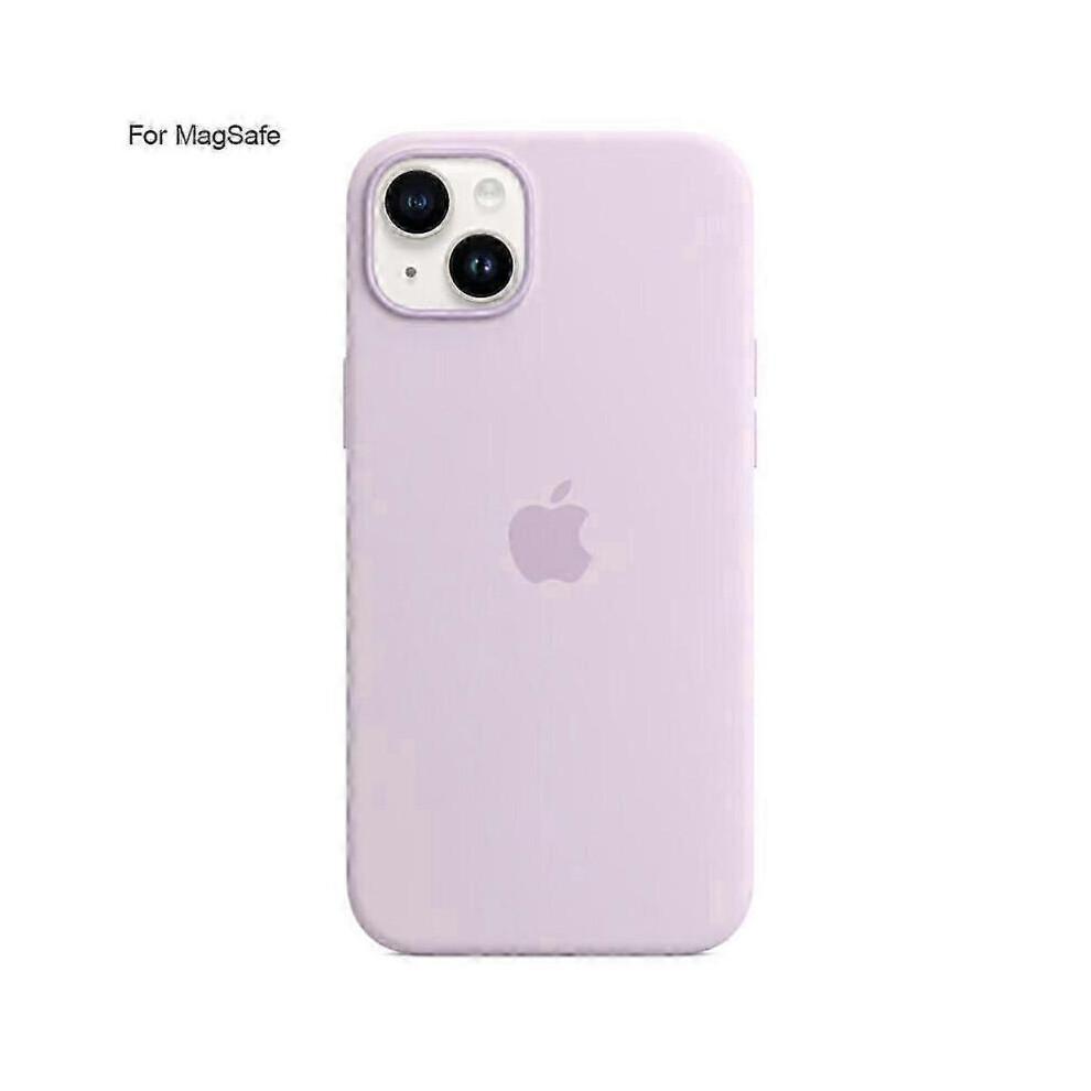 (Helles Lila)Für iPhone 14 MagSafe Flüssigsilikon Handy-Rückseite Schutzhülle mit Induktions-Popover-Design Schlanke Schutzhülle